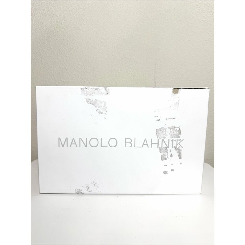 NEW Manolo Blahnik Archepla Gray Wool and Black Patent Ankle Booties Size 37.5 - Picture 12 of 13